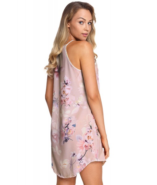 Summer Floral Print Pink Sleeveless Dress