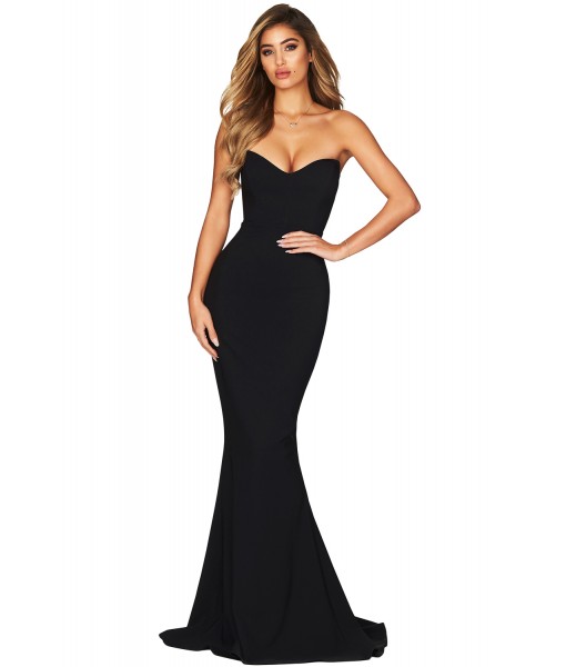 Black Strapless Sweetheart Neckline Mermaid Gown